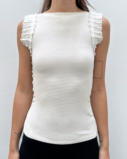Emporio Armani Ruffle Sleeve Top
