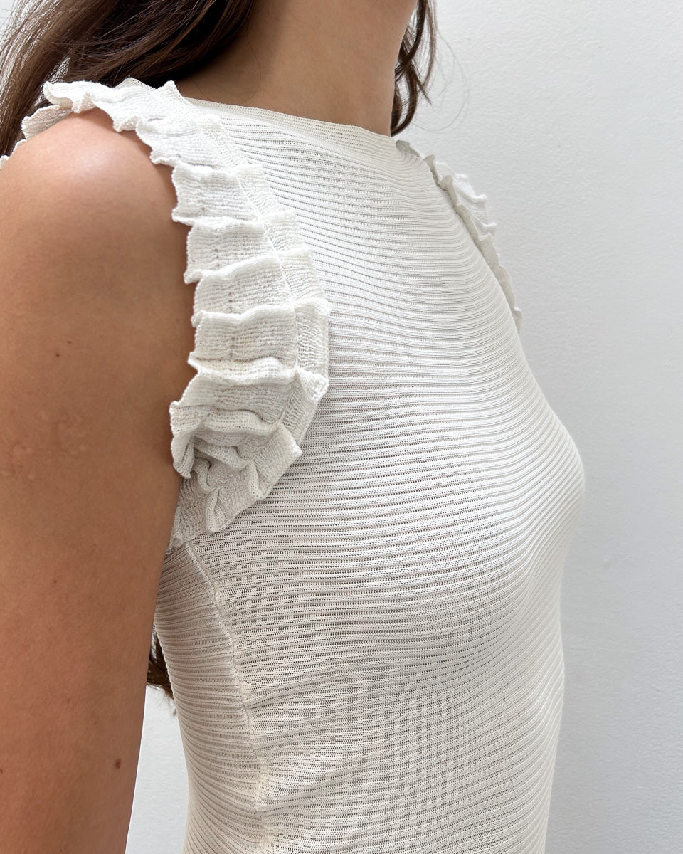 Emporio Armani Ruffle Sleeve Top