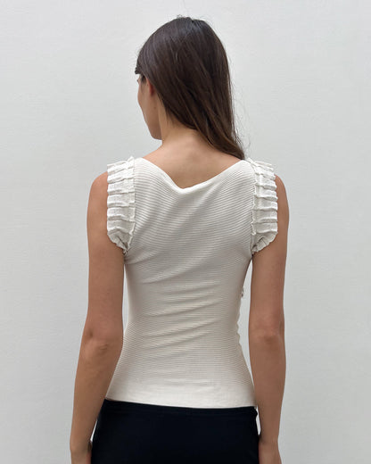 Emporio Armani Ruffle Sleeve Top