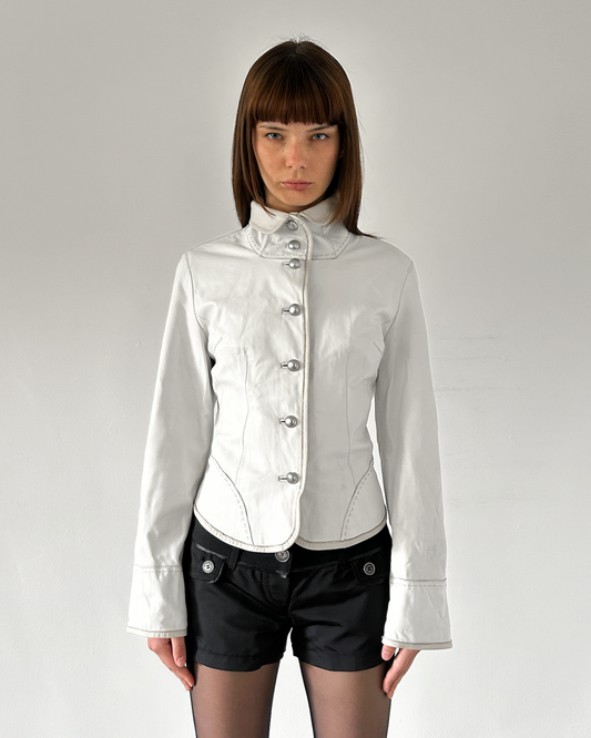 Balmain Paris (90s-2000s) Neapolitan Leather Jacket