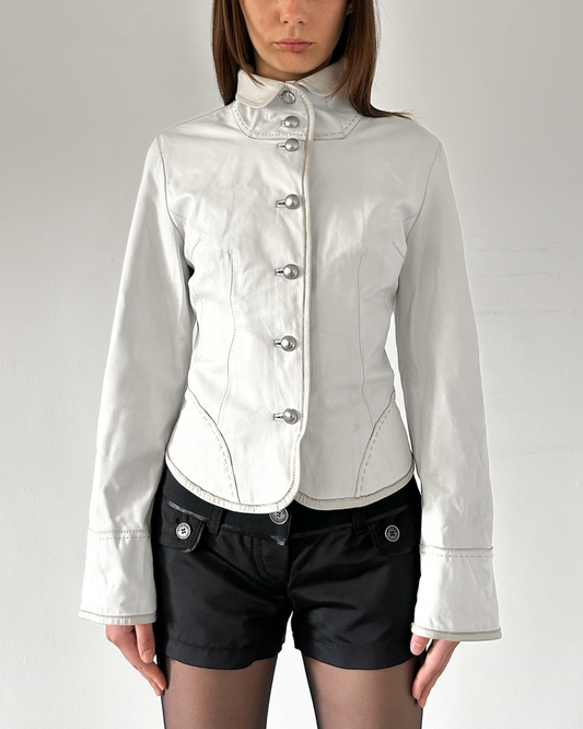 Balmain Paris (90s-2000s) Neapolitan Leather Jacket