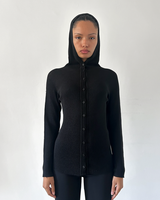 Issey Miyake Pleats Please Hooded Cardigan