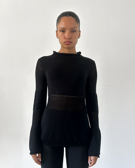 Y’s Yohji Yamamoto AW2002 Peplum Sheer Knit Sweater