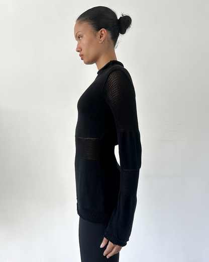 Y’s Yohji Yamamoto AW2002 Peplum Sheer Knit Sweater