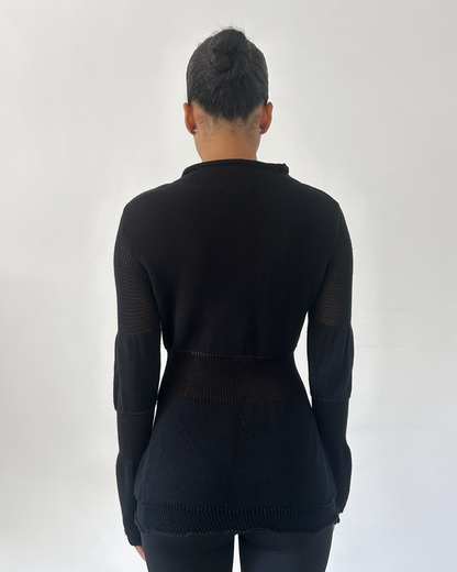 Y’s Yohji Yamamoto AW2002 Peplum Sheer Knit Sweater